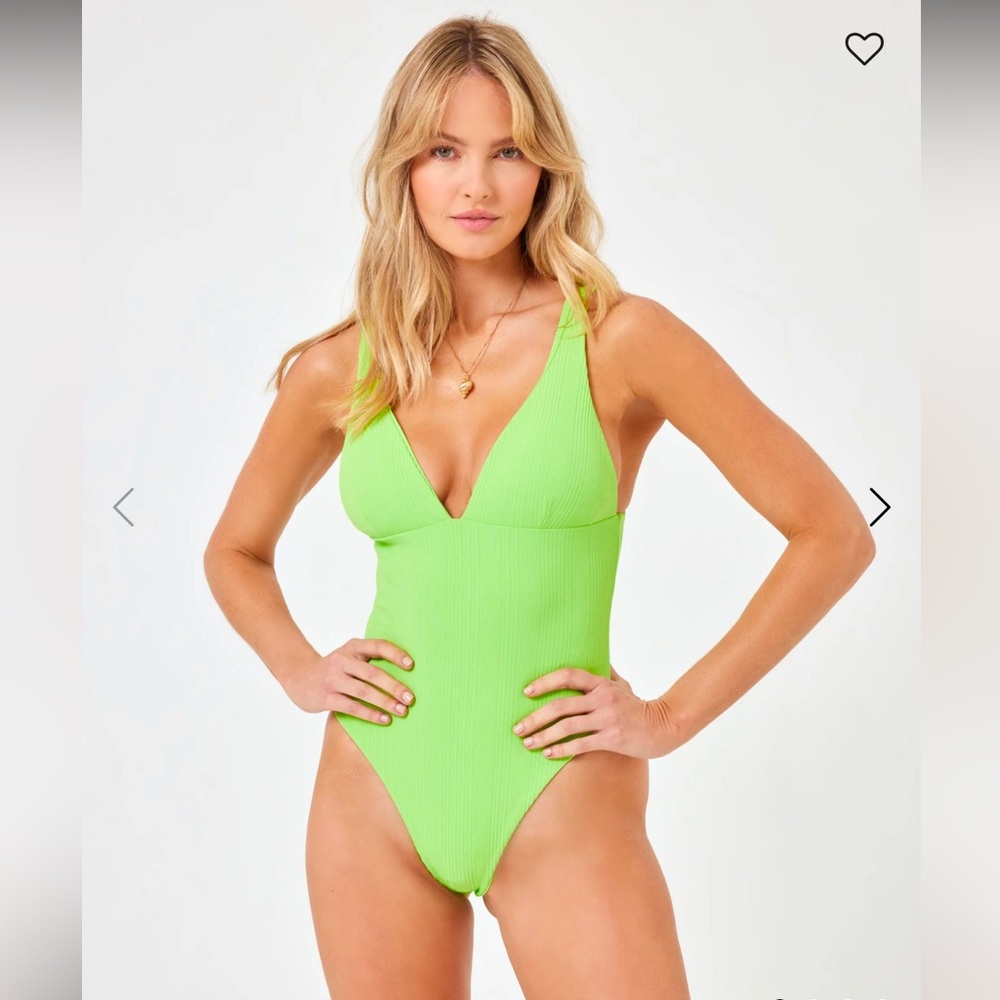 NWT L*Space Katniss One Piece Swimsuit Cucumber sz.S - Picture 1 of 8